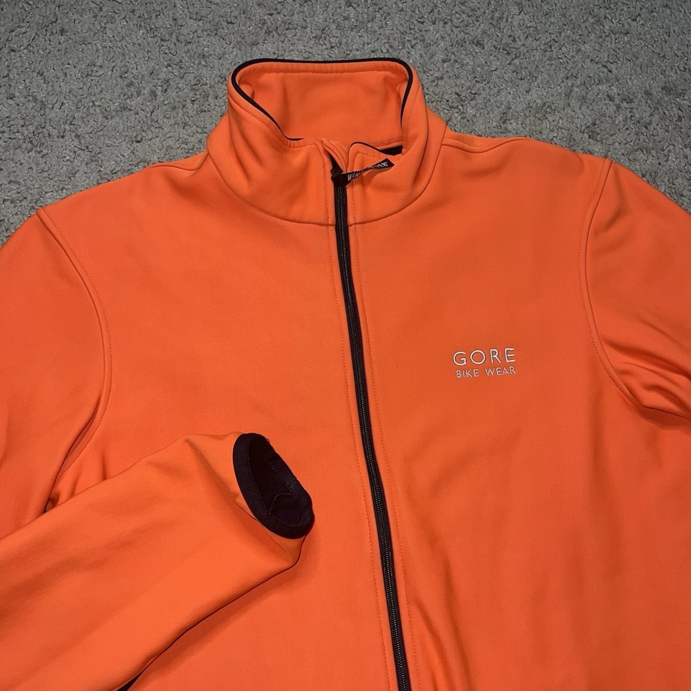 Gore Bike Wear Cycling‎ Jacket Men's M  Orange Windstopper Soft Shell Biking